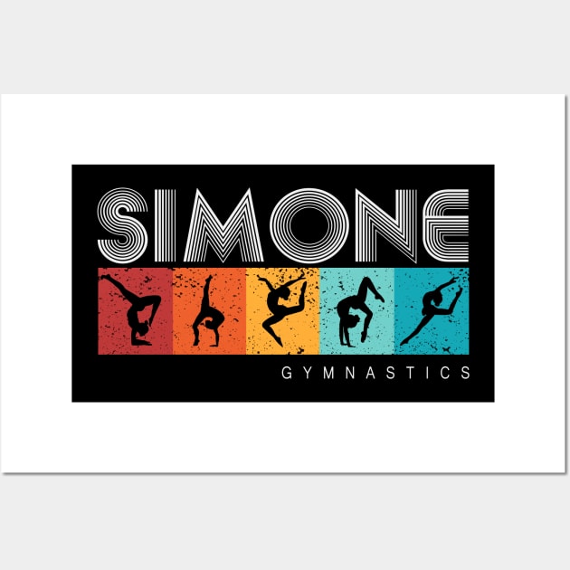 Vintage Simone Gymnastics Girls Retro Wall Art by justiceberate